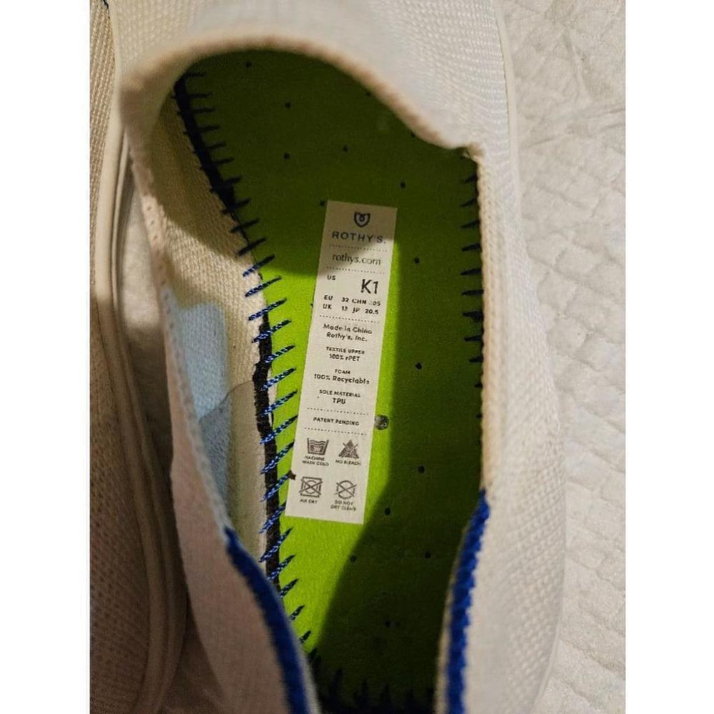 Rothy's Slip On Shoes Girl's Size 1 White Rainbow - Picture 3 of 12